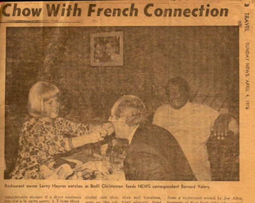 Bodil Christensen and Leroy Haynes American restaurant Paris